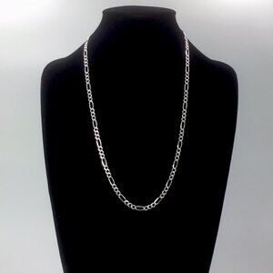 Men’s Sterling Silver Figaro Chain Diamond-cut Vintage 16.9 Grams 5mm 26”